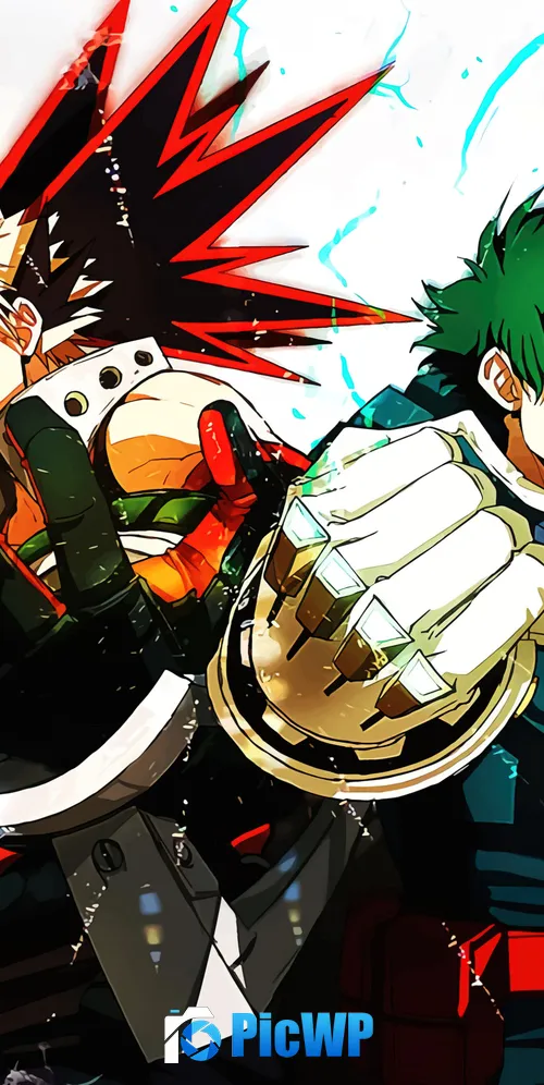 Katsuki Bakugo and Izuku Midoriya in My Hero Academia 3K Mobile Wallpaper