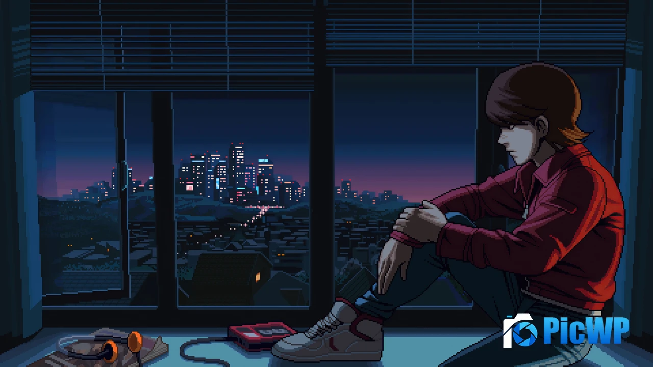 Lofi boy Pixel art 4K PC Wallpaper