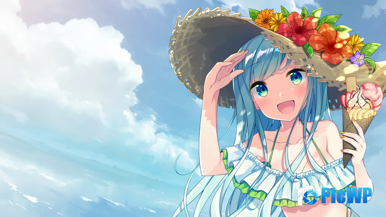 Anime girl Sundae 4K PC Wallpaper