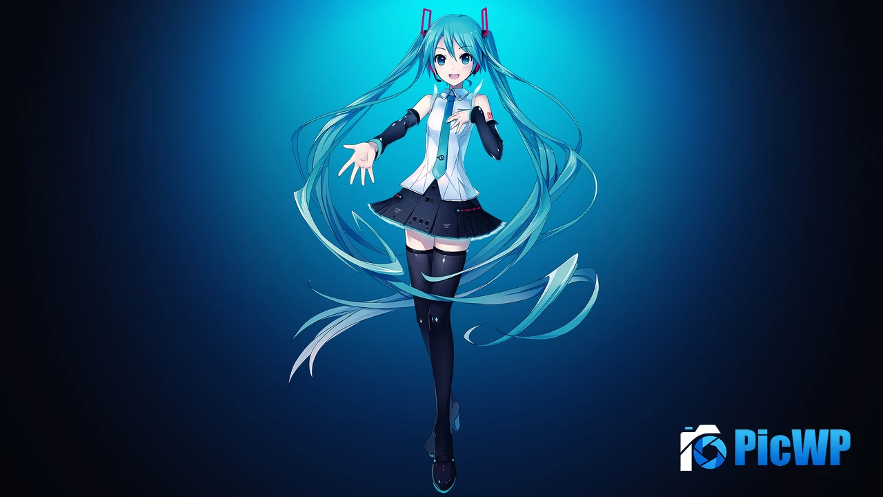 Hatsune Miku Deep blue 4K PC Wallpaper