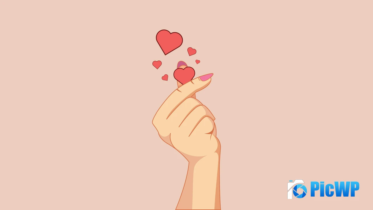 South Korean Finger heart 4K PC Wallpaper