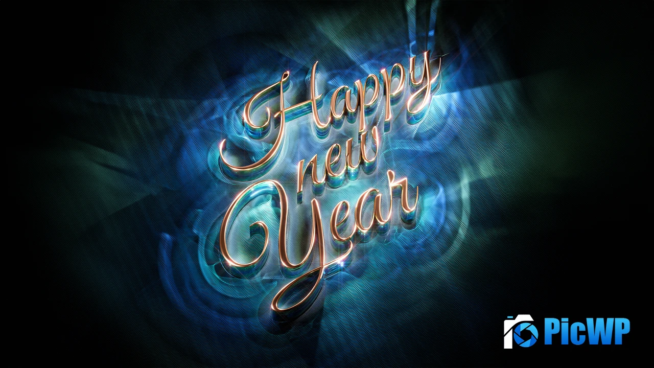 Happy New Year Typography 4K PC Wallpaper