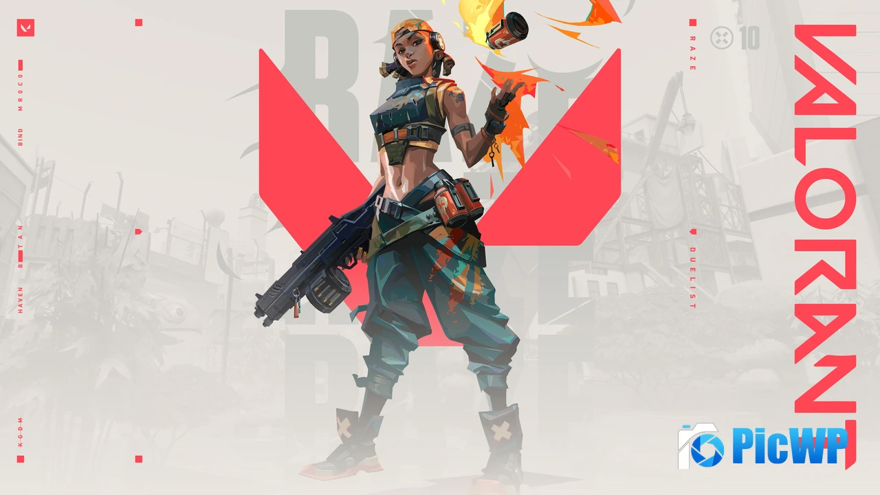 Valorant agent Raze 4K PC Wallpaper