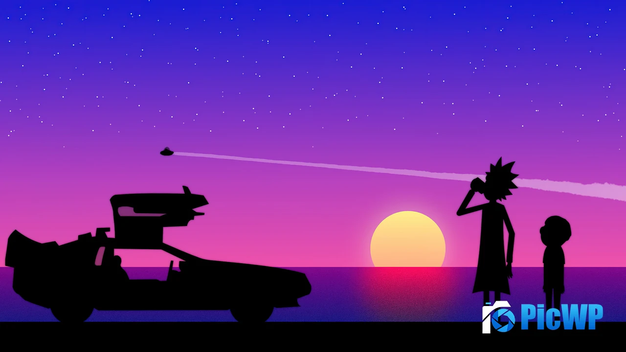 Rick and Morty Back to the Future 4K PC Wallpaper