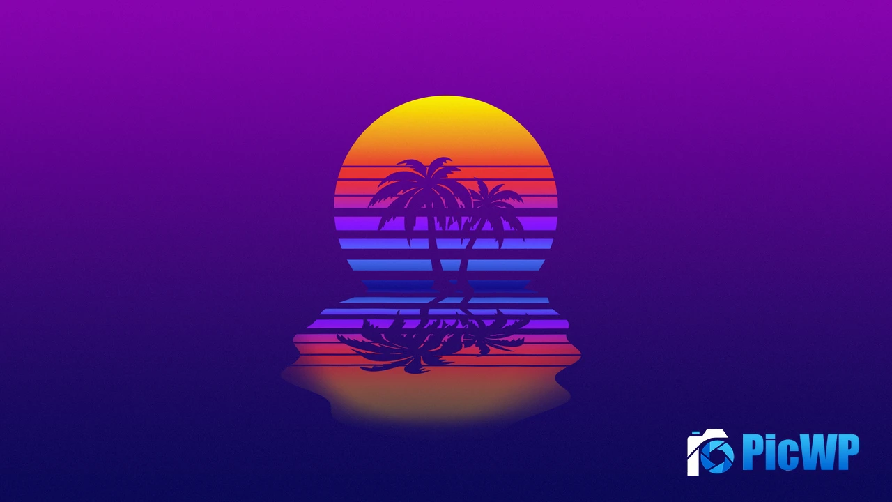 Synthwave Gradient background 4K PC Wallpaper