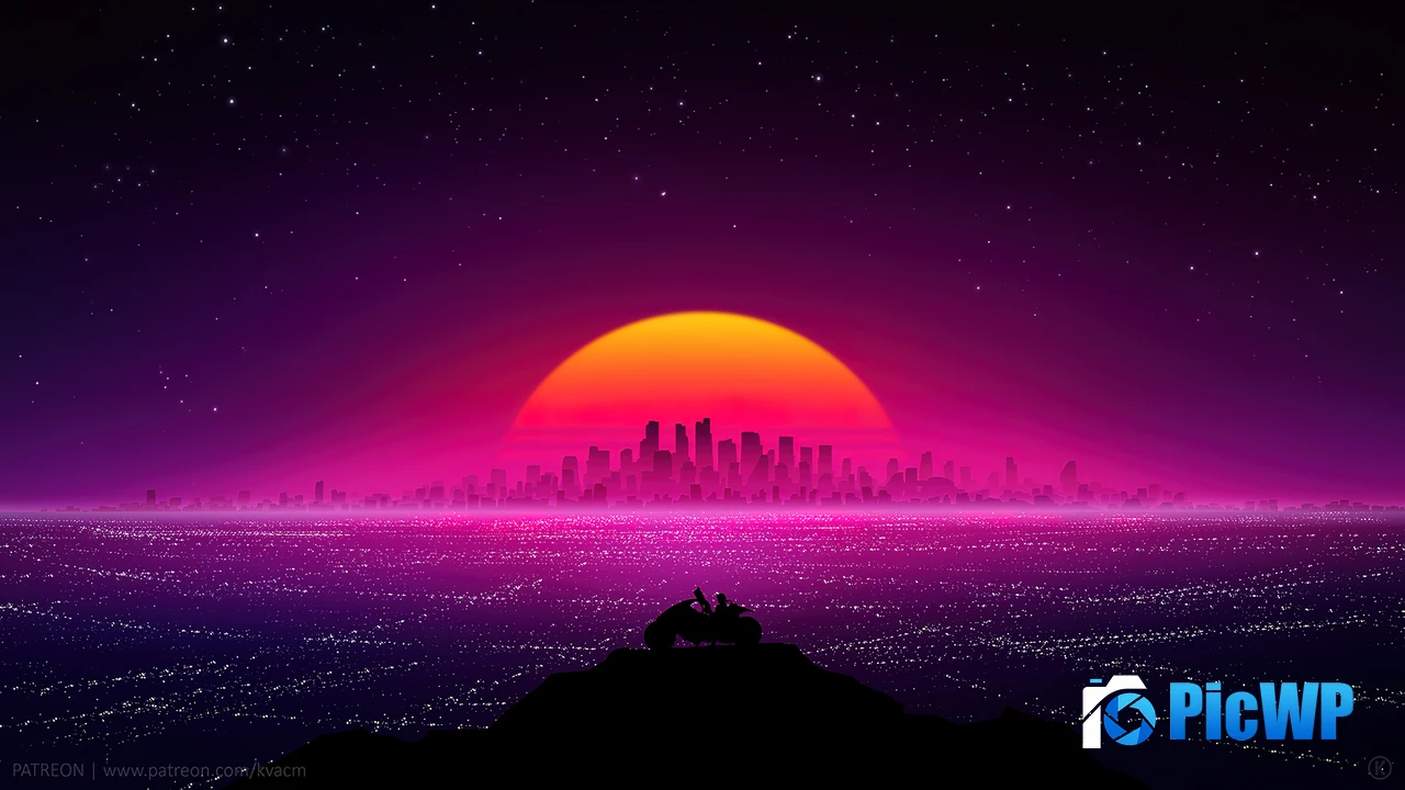 Cyberpunk girl Silhouette 4K PC Wallpaper
