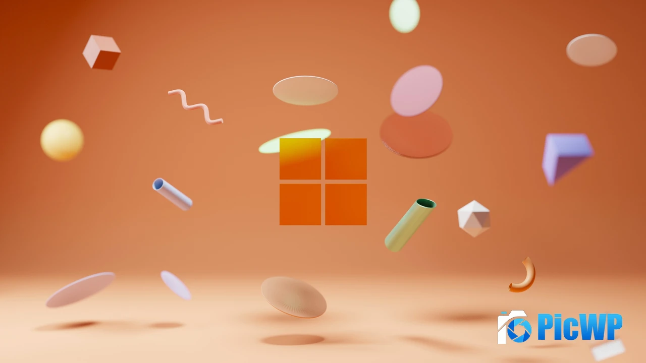 Windows 11 Orange background 4K PC Wallpaper
