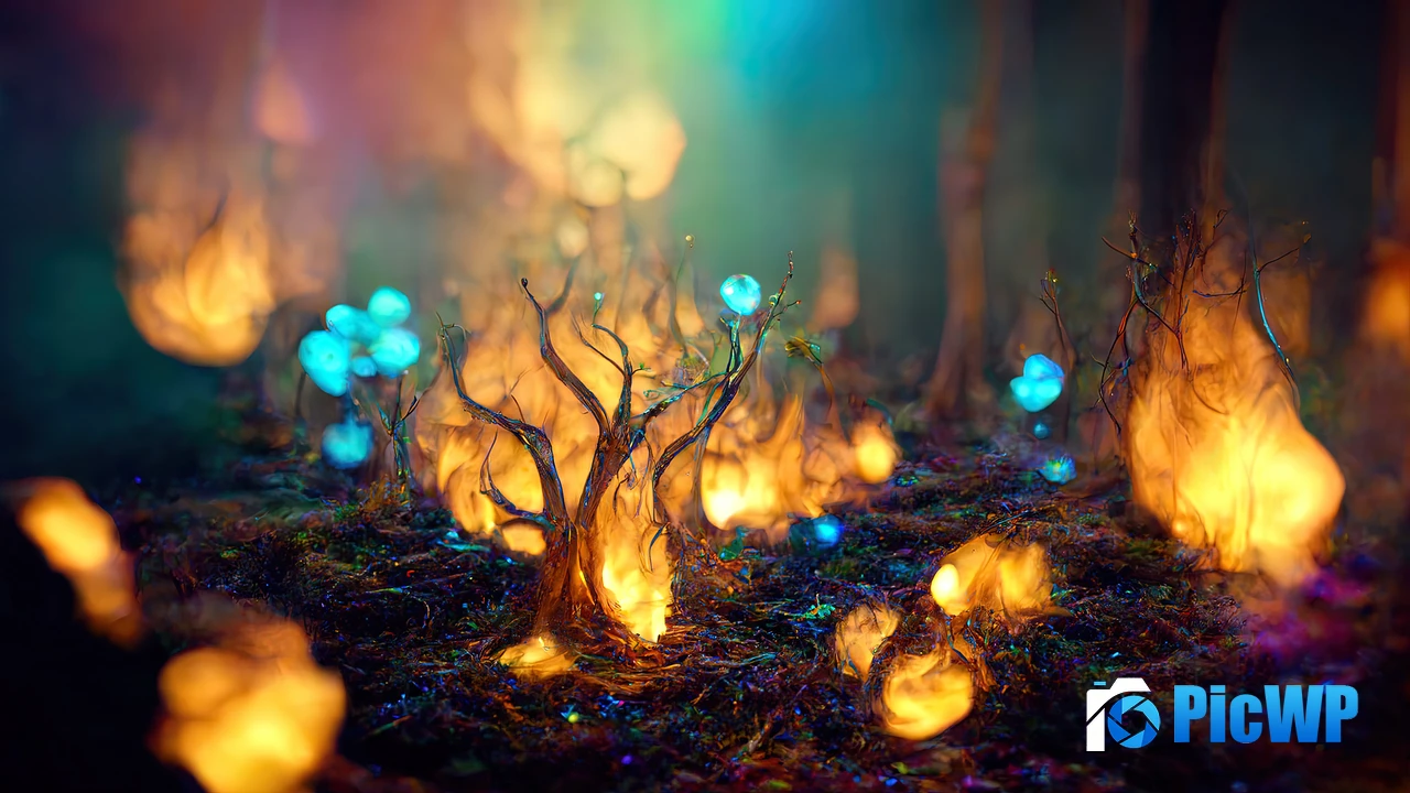 Magical forest Whimsical plants 4K PC Wallpaper