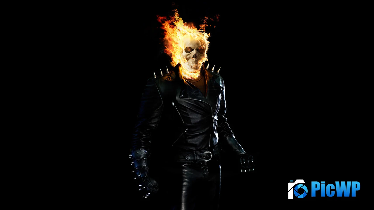 Ghost Rider Black background 4K PC Wallpaper