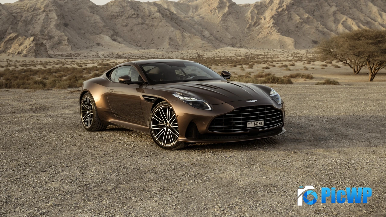 Aston Martin DB12 Desert 4K PC Wallpaper