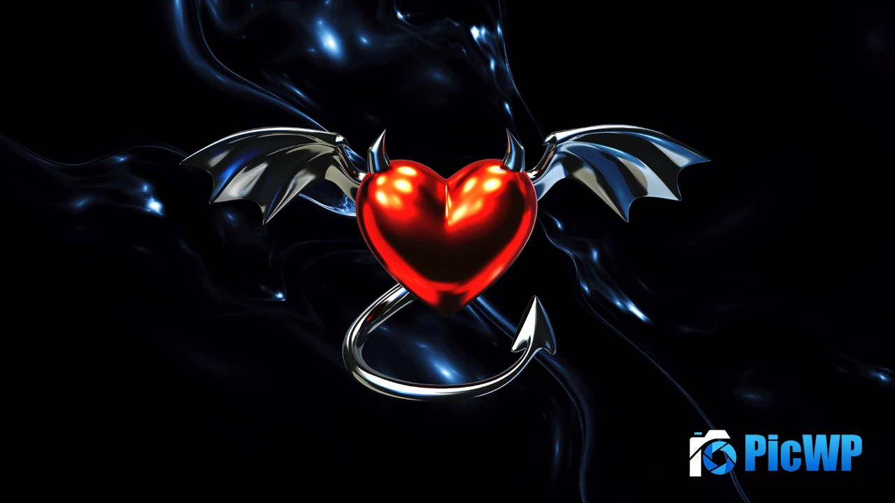 Devil heart Metallic 4K PC Wallpaper