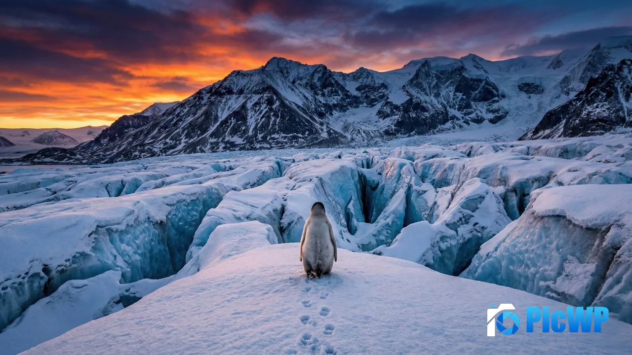 Nihilist penguin Mountains 4K PC Wallpaper