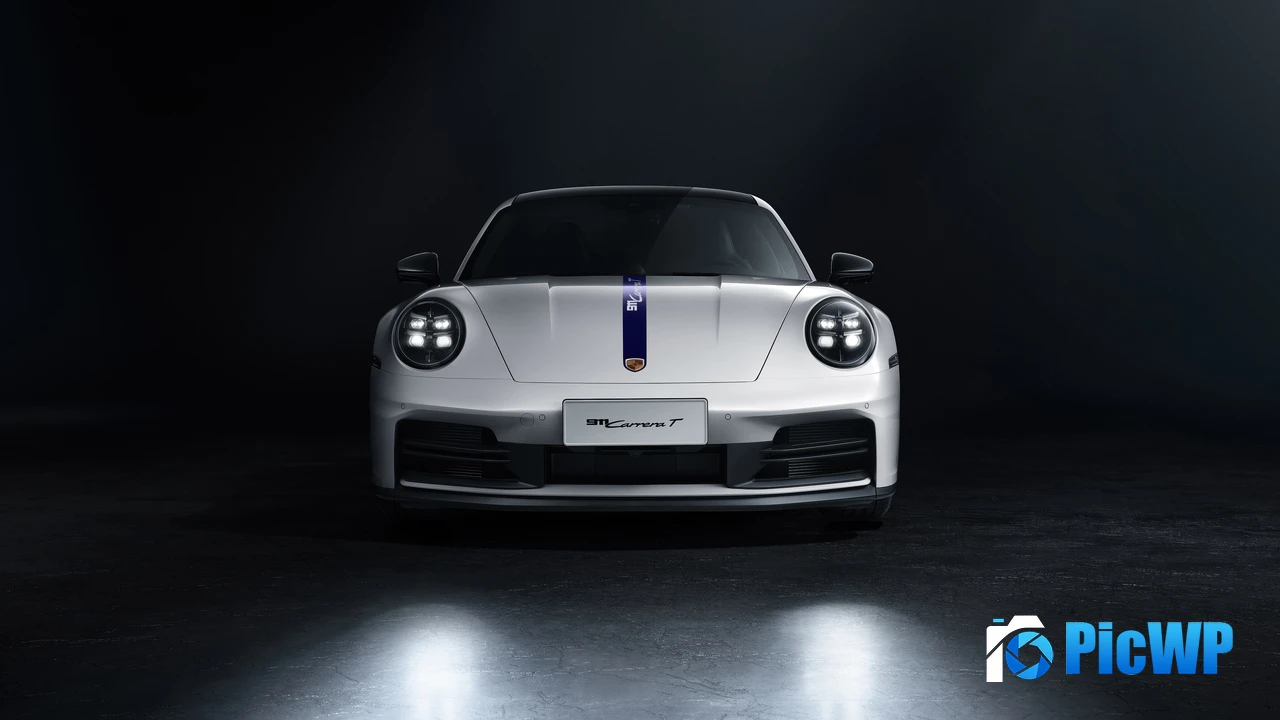 Porsche 911 Carrera T Dark background 4K PC Wallpaper