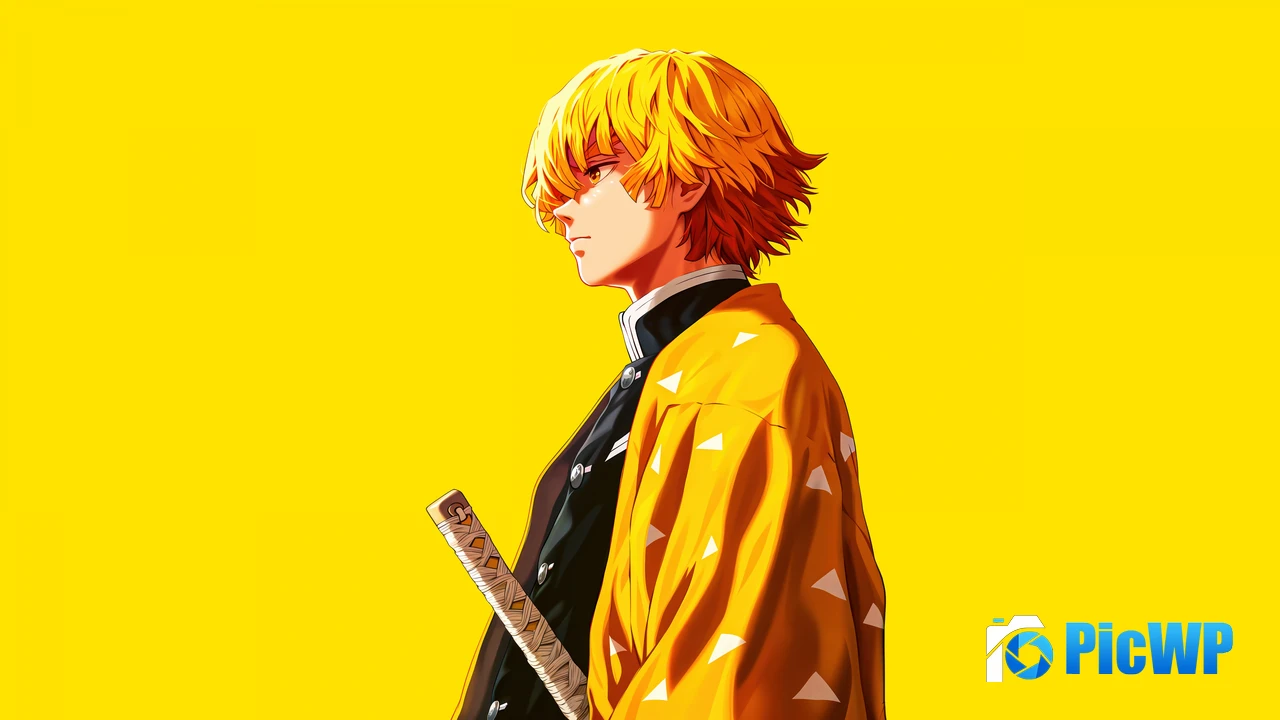 Zenitsu Agatsuma Yellow aesthetic 4K PC Wallpaper