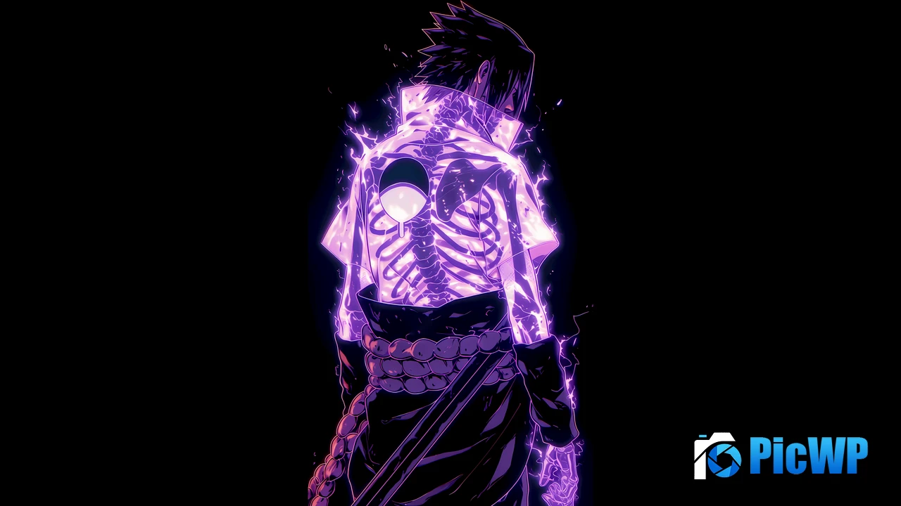 Sasuke Uchiha Neon glow 4K PC Wallpaper