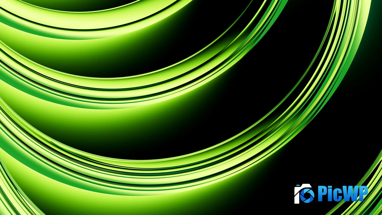 Green abstract Curves 4K PC Wallpaper