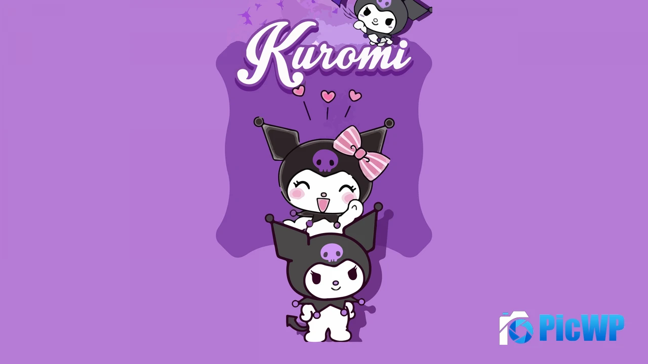 Kuromi Purple background 4K PC Wallpaper