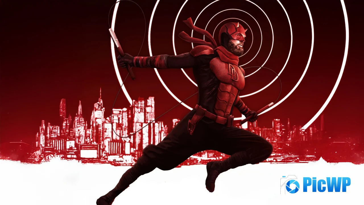 Daredevil: Born Again Red aesthetic 4K PC Wallpaper
