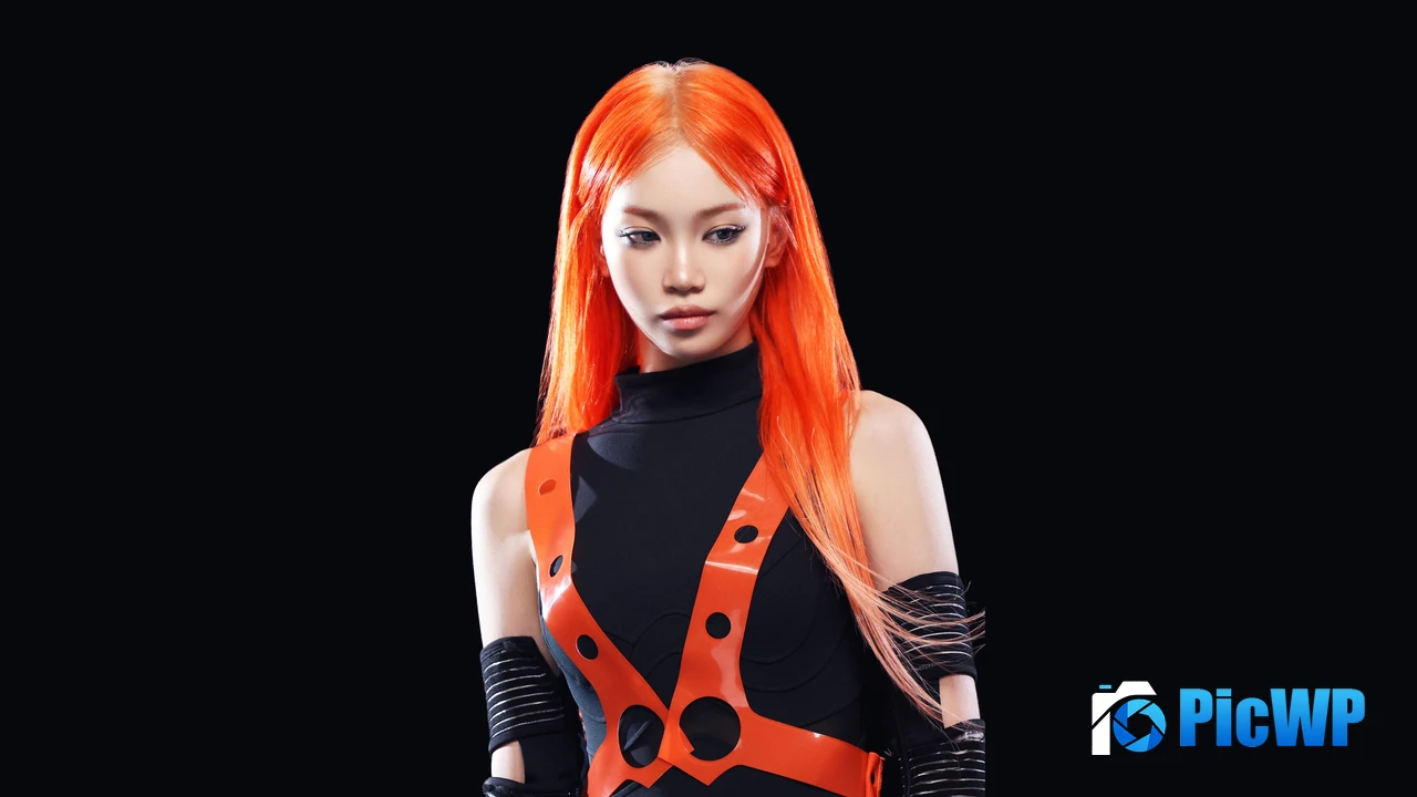 Kim Chaewon Black background 4K PC Wallpaper
