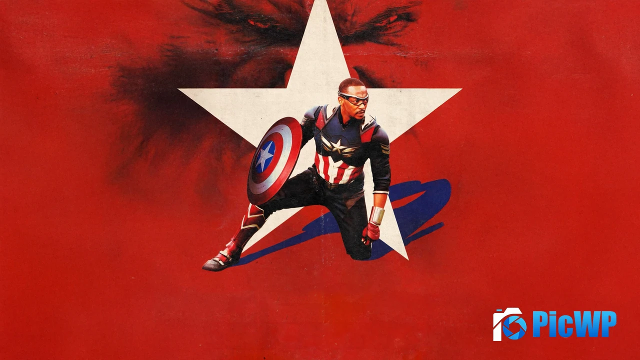 Captain America: Brave New World Red background 4K PC Wallpaper
