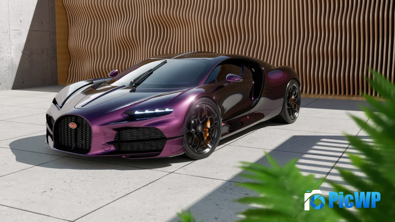 Purple aesthetic Bugatti Tourbillon 4K PC Wallpaper