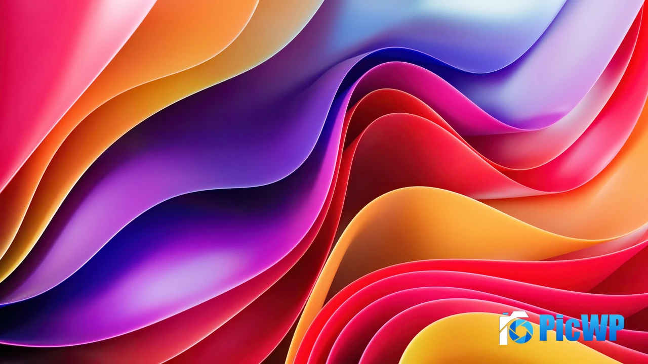 Colorful waves Abstract art 4K PC Wallpaper