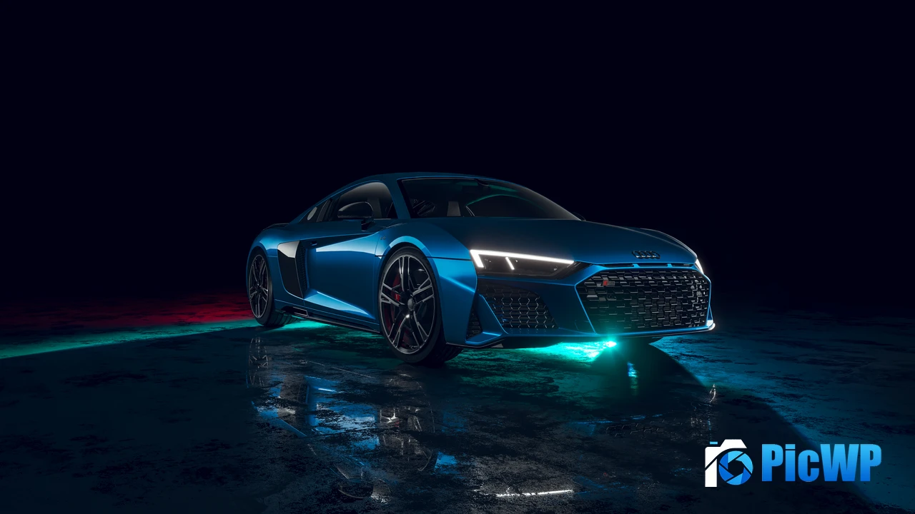 Neon Audi R8 4K PC Wallpaper