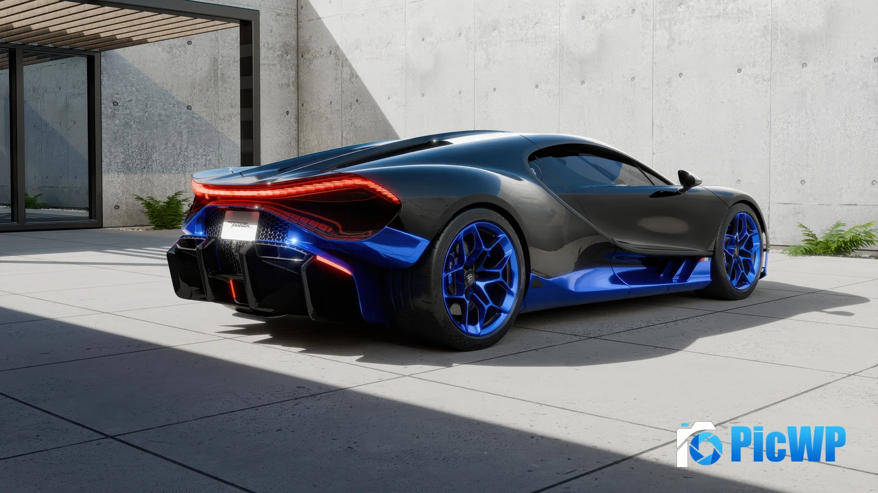 Blue Bugatti Tourbillon 4K PC Wallpaper