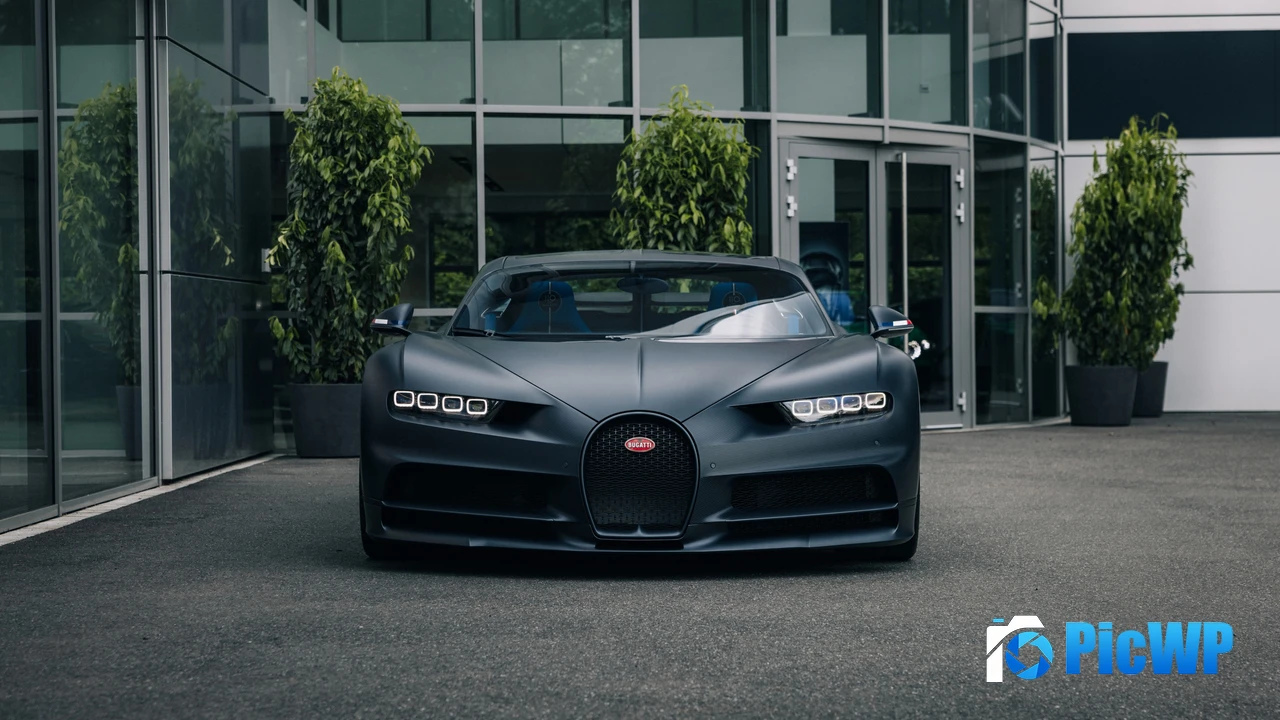 Matte black Bugatti Chiron Sport 4K PC Wallpaper