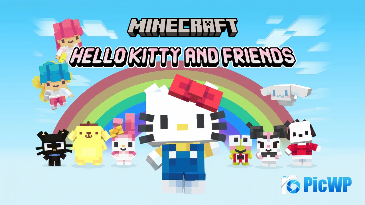 Minecraft Hello Kitty and Friends 4K PC Wallpaper