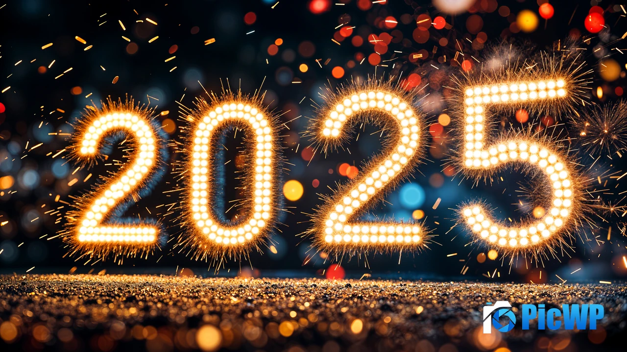 2025 New Year Sparklers 4K PC Wallpaper