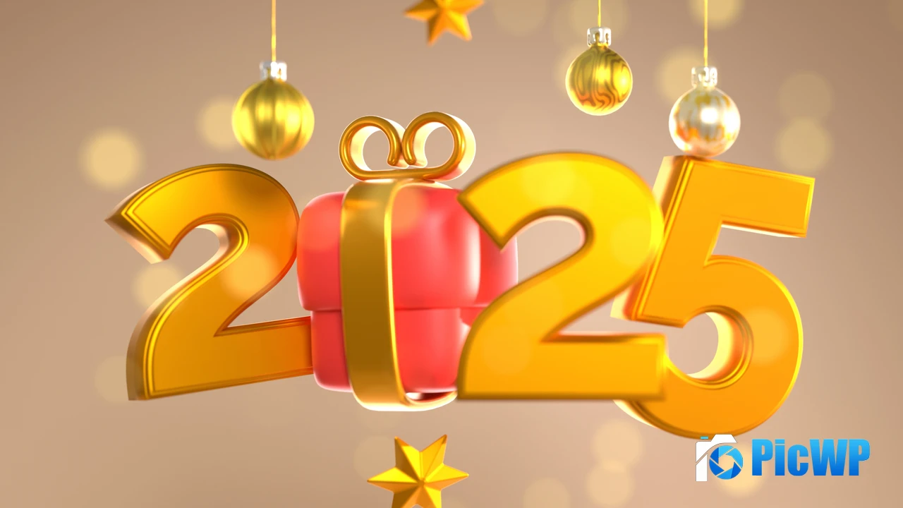 2025 New Year Typography 4K PC Wallpaper