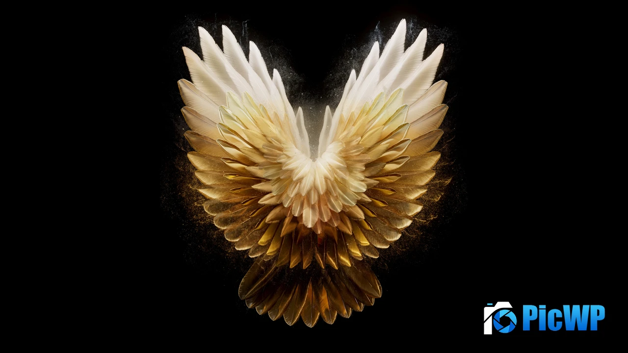 Angel wings Golden yellow 4K PC Wallpaper