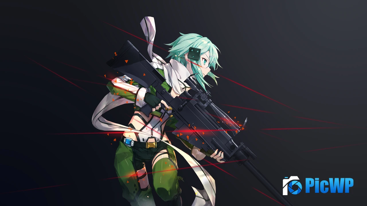 Sinon (Shino Asada) Sniper 4K PC Wallpaper
