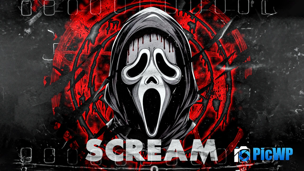 Scream Ghostface Dark background 4K PC Wallpaper