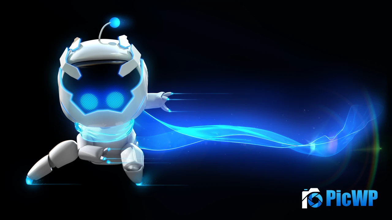 Astro Bot Black background 4K PC Wallpaper