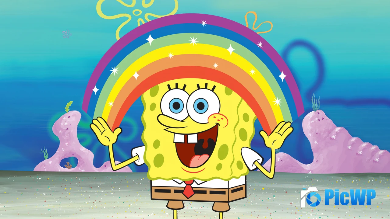 Spongebob Rainbow 4K PC Wallpaper