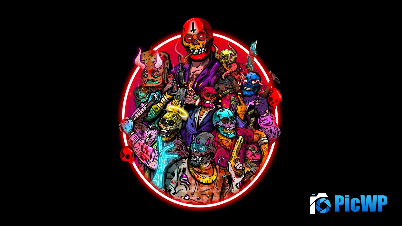 Skulls Psychedelic Art 4K PC Wallpaper