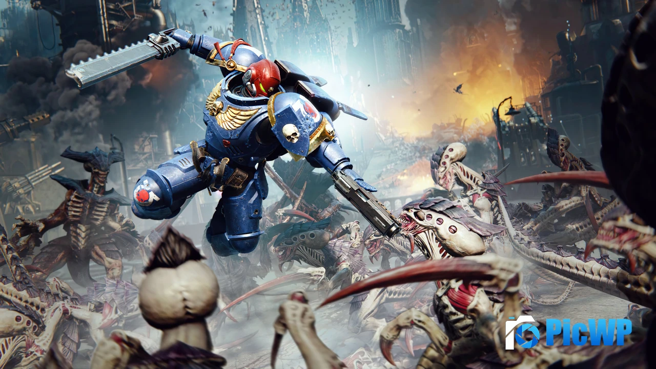 Warhammer 40K Space Marine 2 Action 4K PC Wallpaper