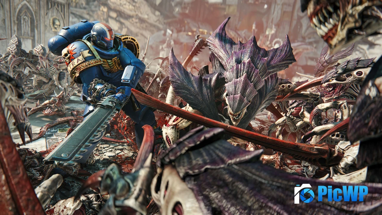 Warhammer 40K Space Marine 2 Battle 4K PC Wallpaper
