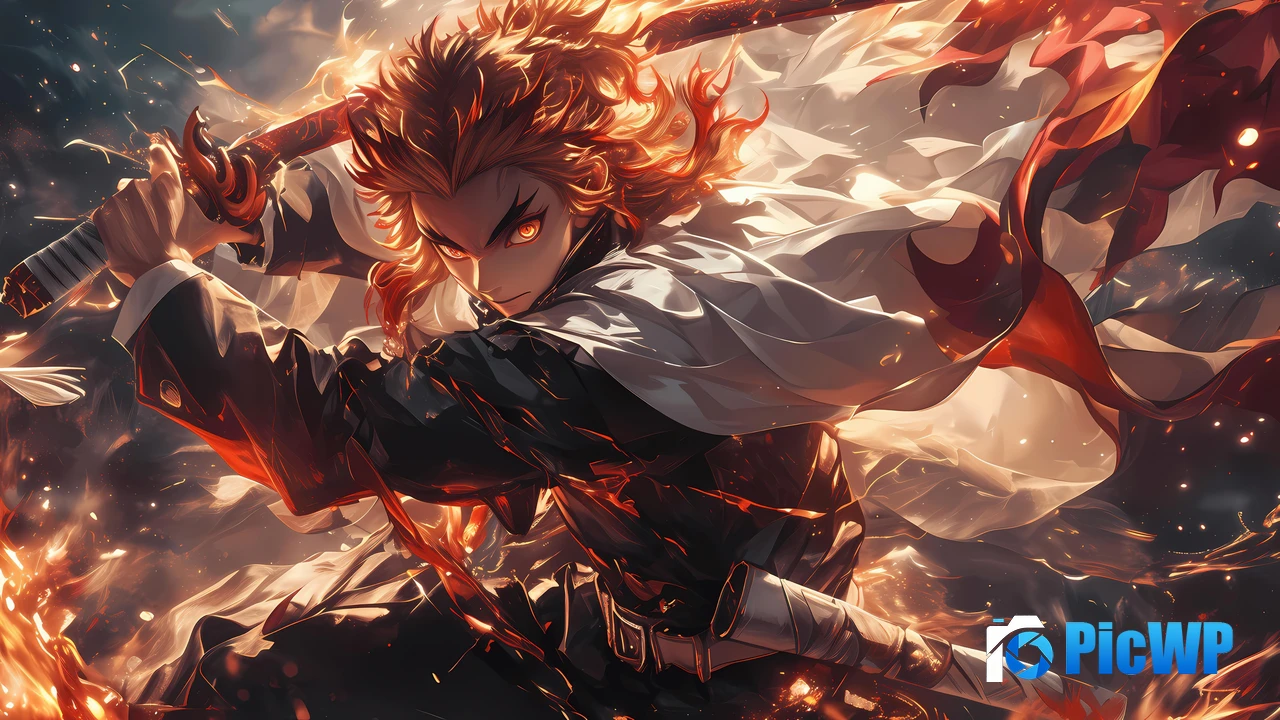 Demon Slayer: Kimetsu no Yaiba Kyojuro Rengoku 4K PC Wallpaper