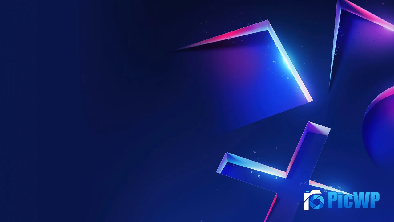 PlayStation Blue aesthetic 4K PC Wallpaper