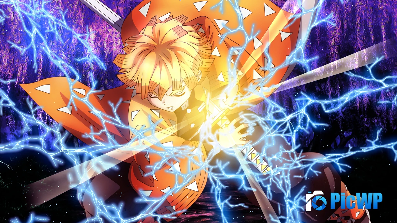 Zenitsu Agatsuma Thunder Breathing 4K PC Wallpaper