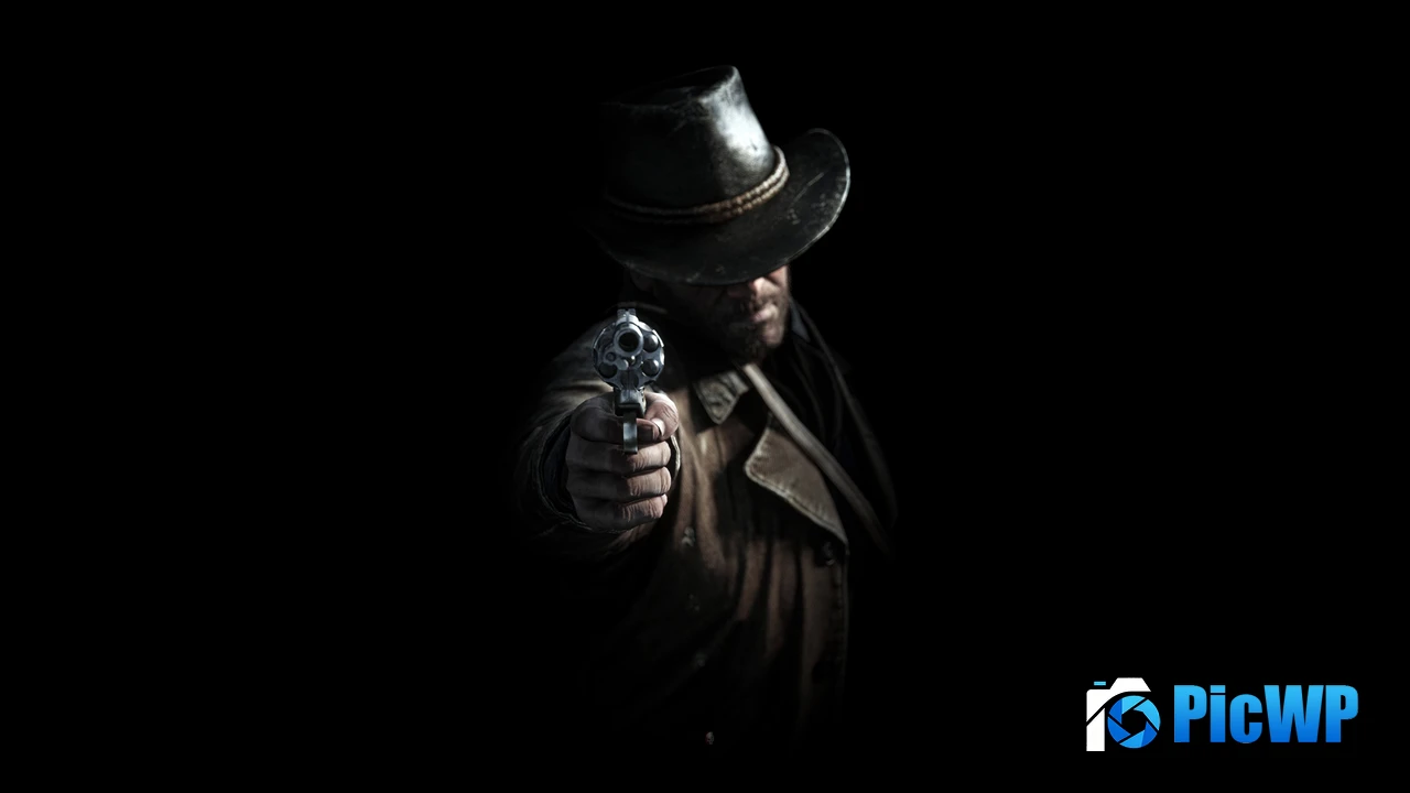 Arthur Morgan Black background 4K PC Wallpaper
