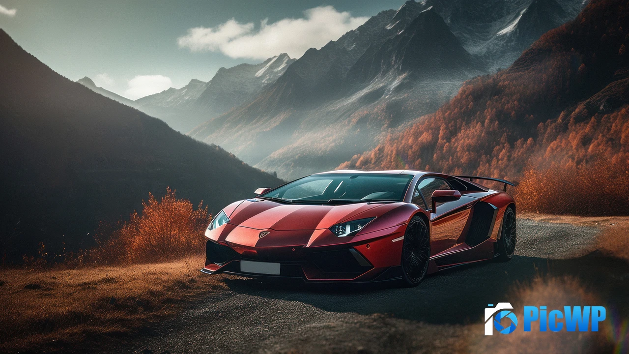 Lamborghini Aventador Orange aesthetic 4K PC Wallpaper