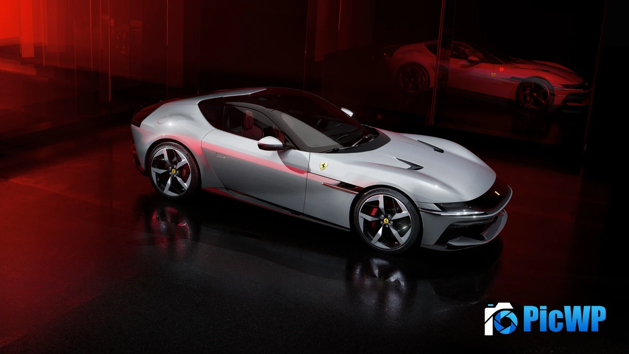 Ferrari 12Cilindri Dark aesthetic 4K PC Wallpaper