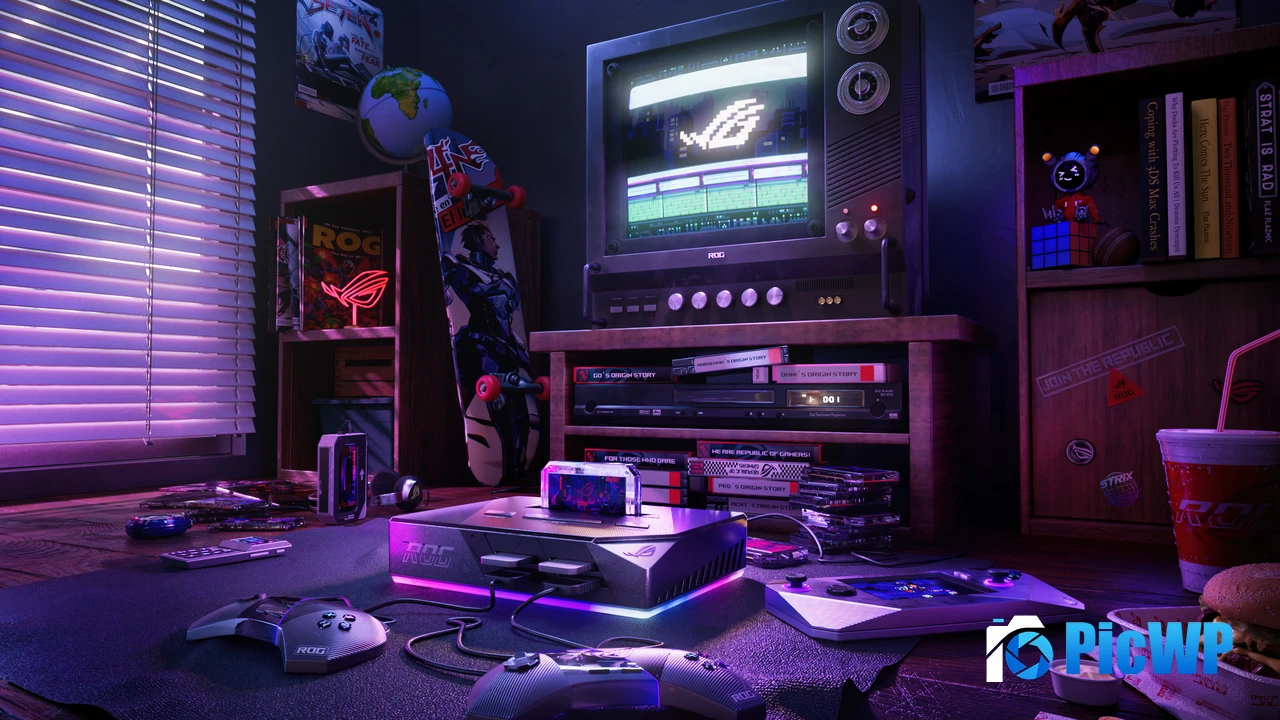 Retro Gaming room 4K PC Wallpaper