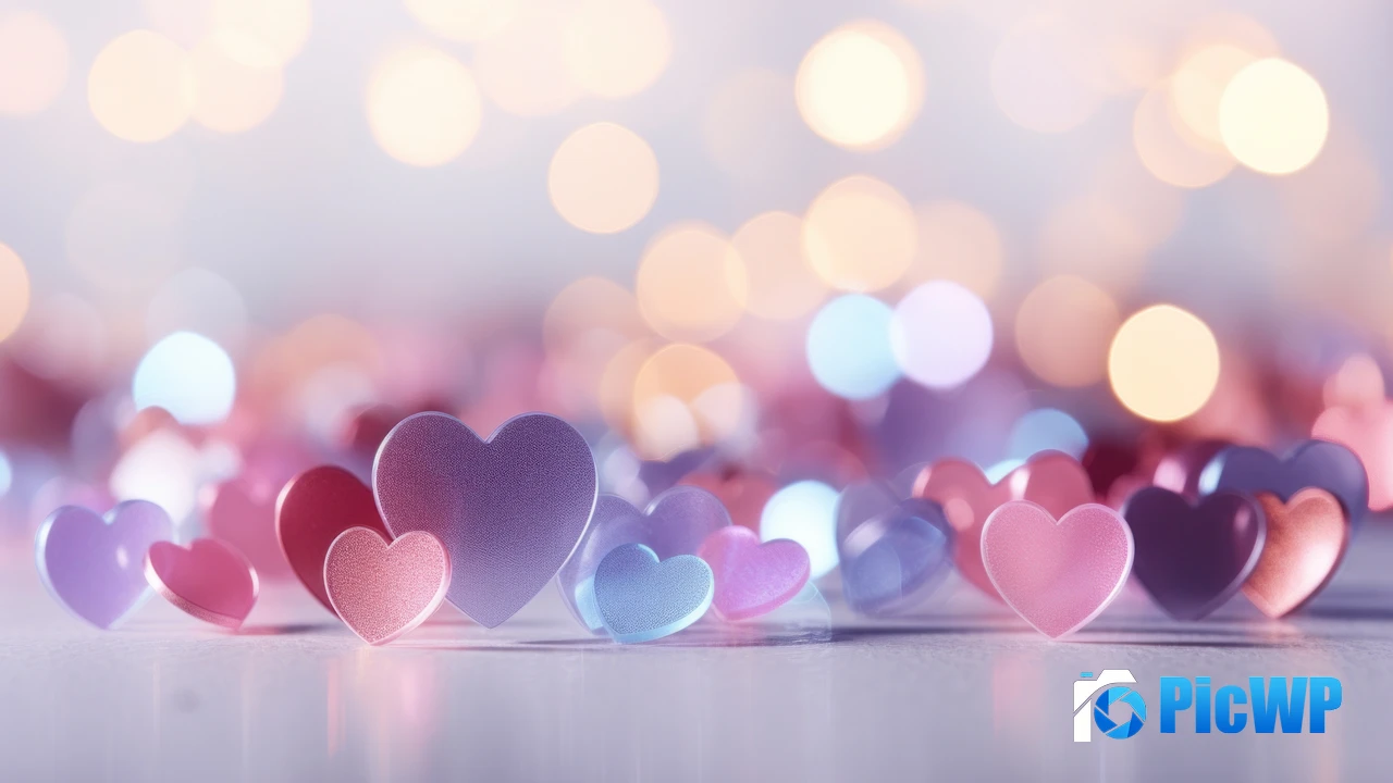 Glossy Love hearts 4K PC Wallpaper