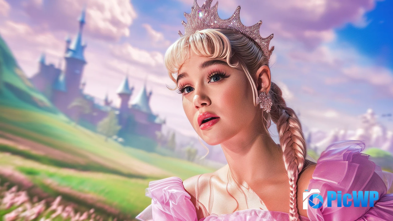 Ariana Grande as Glinda in Wicked 4K PC Wallpaper