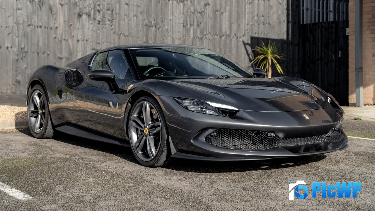 Ferrari 296 GTB Grey Metallic 4K PC Wallpaper